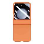 For Samsung Galaxy Z Flip5 Three-stage Integrated PC Skin Feel Shockproof Phone Case(Flaming Orange)