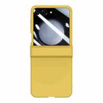 For Samsung Galaxy Z Flip5 Three-stage Integrated PC Skin Feel Shockproof Phone Case(Lemon Yellow)