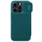 For iPhone 15 Pro Max NILLKIN QIN Series Pro Plain Leather Phone Case(Green)