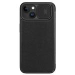 For iPhone 15 NILLKIN QIN Series Pro Plain Leather Phone Case(Black)
