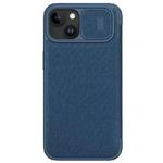 For iPhone 15 Plus NILLKIN QIN Series Pro Fabric Textured Leather Phone Case(Blue)