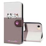 For iPhone SE 2022 / 2020 / 8 / 7 Cute Pet Series Color Block Buckle Leather Phone Case(Pale Mauve)