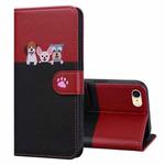For iPhone SE 2022 / 2020 / 8 / 7 Cute Pet Series Color Block Buckle Leather Phone Case(Black)