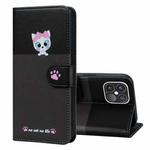 For iPhone 12 Pro Max Cute Pet Series Color Block Buckle Leather Phone Case(Dark Grey)