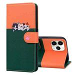 For iPhone 11 Pro Max Cute Pet Series Color Block Buckle Leather Phone Case(Dark Green)