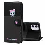 For iPhone 11 Cute Pet Series Color Block Buckle Leather Phone Case(Dark Grey)