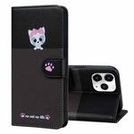For iPhone 11 Pro Cute Pet Series Color Block Buckle Leather Phone Case(Dark Grey)
