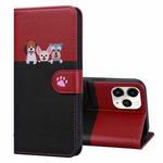 For iPhone 11 Pro Cute Pet Series Color Block Buckle Leather Phone Case(Black)