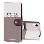 For iPhone XR Cute Pet Series Color Block Buckle Leather Phone Case(Pale Mauve)