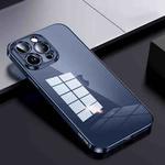 For iPhone 15 Pro Max SULADA Shine Through Series Plating TPU Transparent Phone Case(Titanium Blue)