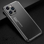 For iPhone 15 Pro Frosted Metal Phone Case(Black)