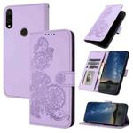 For Xiaomi Redmi 7 Datura Flower Embossed Flip Leather Phone Case(Purple)