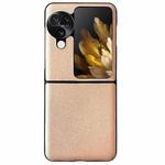 For OPPO Find N3 Flip Morandi Solid Color Leather Texture Phone Case(Gold)