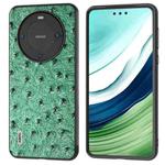 For Huawei Mate 60 Pro ABEEL Genuine Leather Ostrich Texture Phone Case(Green)