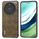 For Huawei Mate 60 ABEEL Weave Plaid PU Phone Case(Green)