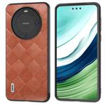 For Huawei Mate 60 ABEEL Weave Plaid PU Phone Case(Brown)