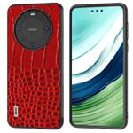 For Huawei Mate 60 ABEEL Genuine Leather Crocodile Pattern Black Edge Phone Case(Red)