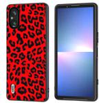 For Sony Xperia 5 V ABEEL Black Edge Leopard Phone Case(Red Leopard)
