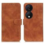 For Honor X7b KHAZNEH Retro Texture Flip Leather Phone Case(Brown)