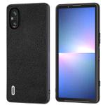 For Sony Xperia 5 V ABEEL Black Edge Genuine Leather Mino Phone Case(Black)