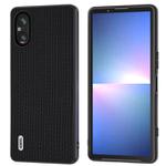 For Sony Xperia 5 V ABEEL Genuine Leather Luxury Black Edge Phone Case(Black)