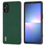 For Sony Xperia 5 V ABEEL Genuine Leather Luxury Black Edge Phone Case(Night Green)