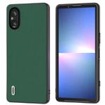 For Sony Xperia 5 V ABEEL Genuine Leather Silky Soft Black Edge Phone Case(Green)