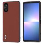 For Sony Xperia 5 V ABEEL Genuine Leather Silky Soft Black Edge Phone Case(Coffee)