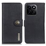 For Honor 200 Smart / Play 60 Plus KHAZNEH Cowhide Texture Horizontal Flip Leather Phone Case(Black)