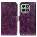 For Honor X6b Retro Crazy Horse Texture Flip Leather Phone Case(Purple)