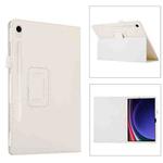 For Samsung Galaxy Tab S9 Ultra Litchi Texture Leather Tablet Case with Holder(White)