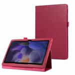 For Samsung Galaxy Tab A9+ Litchi Texture Leather Tablet Case with Holder(Rose Red)