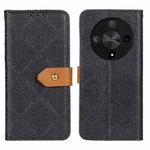 For Honor X9b European Floral Embossed Leather Phone Case(Black)