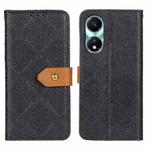 For Honor X5 Plus European Floral Embossed Leather Phone Case(Black)