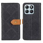 For Honor X8b European Floral Embossed Leather Phone Case(Black)