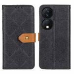 For Honor X7b European Floral Embossed Leather Phone Case(Black)