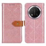 For Honor X9C European Floral Embossed Leather Phone Case(Pink)