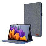 For Samsung Galaxy Tab S9+ / S10+ Horizontal Flip TPU + Fabric PU Leather Tablet Case(Dark Blue)
