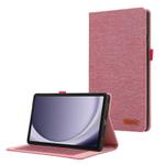 For Samsung Galaxy Tab A9 Horizontal Flip TPU + Fabric PU Leather Tablet Case(Rose Red)