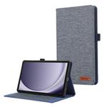 For Samsung Galaxy Tab A9+ Horizontal Flip TPU + Fabric PU Leather Tablet Case(Dark Blue)