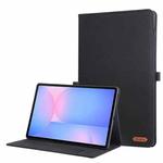 For Samsung Galaxy Tab S10 FE+ Fabric Texture Horizontal Flip Leather Tablet Case(Black)