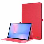 For Samsung Galaxy Tab S10 FE+ Fabric Texture Horizontal Flip Leather Tablet Case(Red)