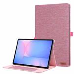 For Samsung Galaxy Tab S10 FE+ Fabric Texture Horizontal Flip Leather Tablet Case(Rose Red)