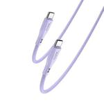 Yesido CA152 PD 60W USB-C / Type-C to USB-C / Type-C Silicone Charging Data Cable, Length: 1m(Purple)