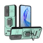 For Honor 90 Lite 5G Sliding Camshield TPU + PC Shockproof Phone Case with Holder(Green)