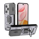 For Honor 400 Pro 5G Global 160.8mm Sliding Camshield TPU + PC Shockproof Phone Case with Holder(Purple)