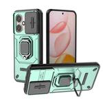For Honor 400 5G Global 156.5mm Sliding Camshield TPU + PC Shockproof Phone Case with Holder(Green)
