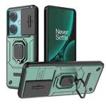 For OnePlus Nord CE3 5G Sliding Camshield TPU + PC Shockproof Phone Case with Holder(Green)