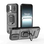 For OnePlus 13T 5G Sliding Camshield TPU + PC Shockproof Phone Case with Holder(Black)