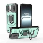 For OnePlus 13T 5G Sliding Camshield TPU + PC Shockproof Phone Case with Holder(Green)